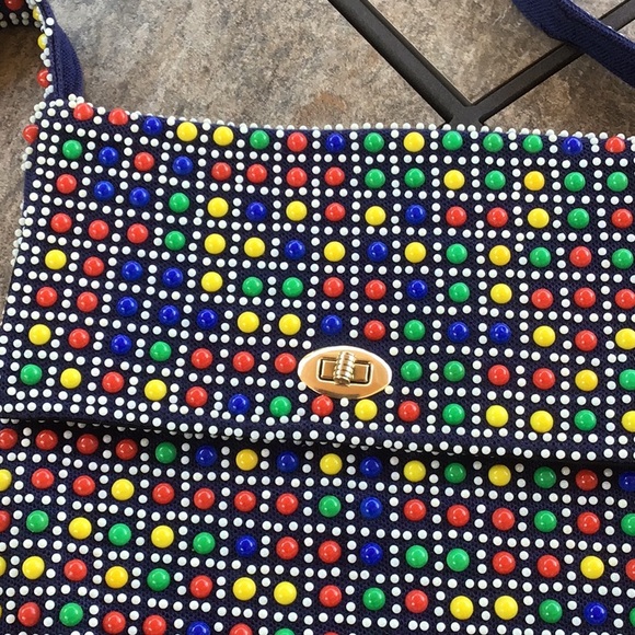 Vintage beaded dot shoulder bag - Picture 2 of 7